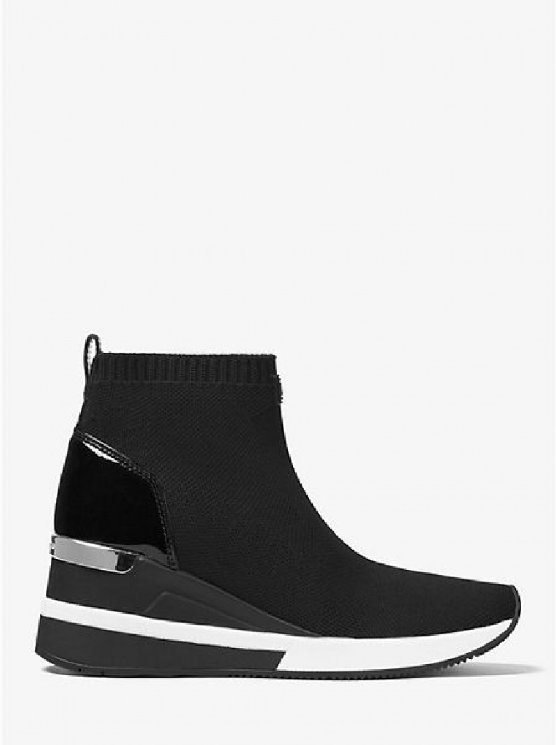 Michael Kors Skyler Stretch-knit Sock Sneakers Damen Schwarz | 824376-JUO