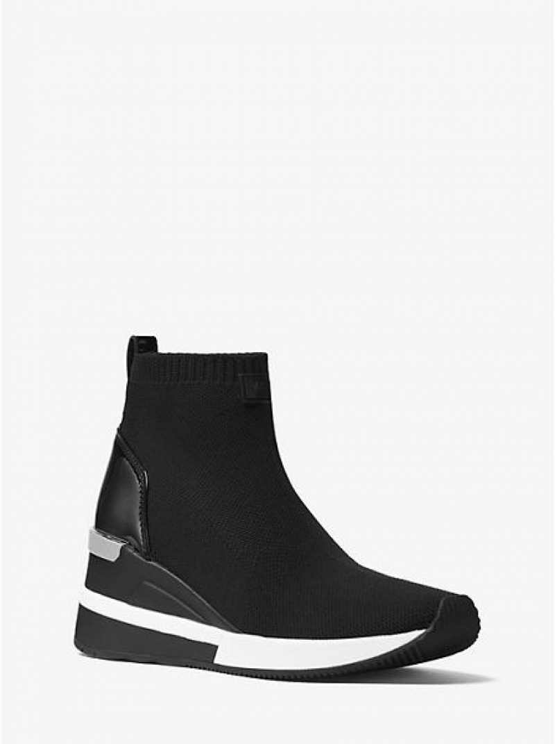 Michael Kors Skyler Stretch-knit Sock Sneakers Damen Schwarz | 824376-JUO