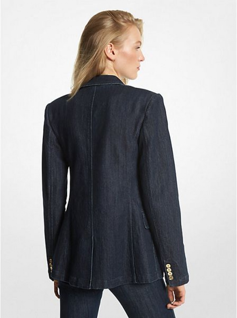 Michael Kors Stretch Denim Blazer Damen Navy | 509172-SAX