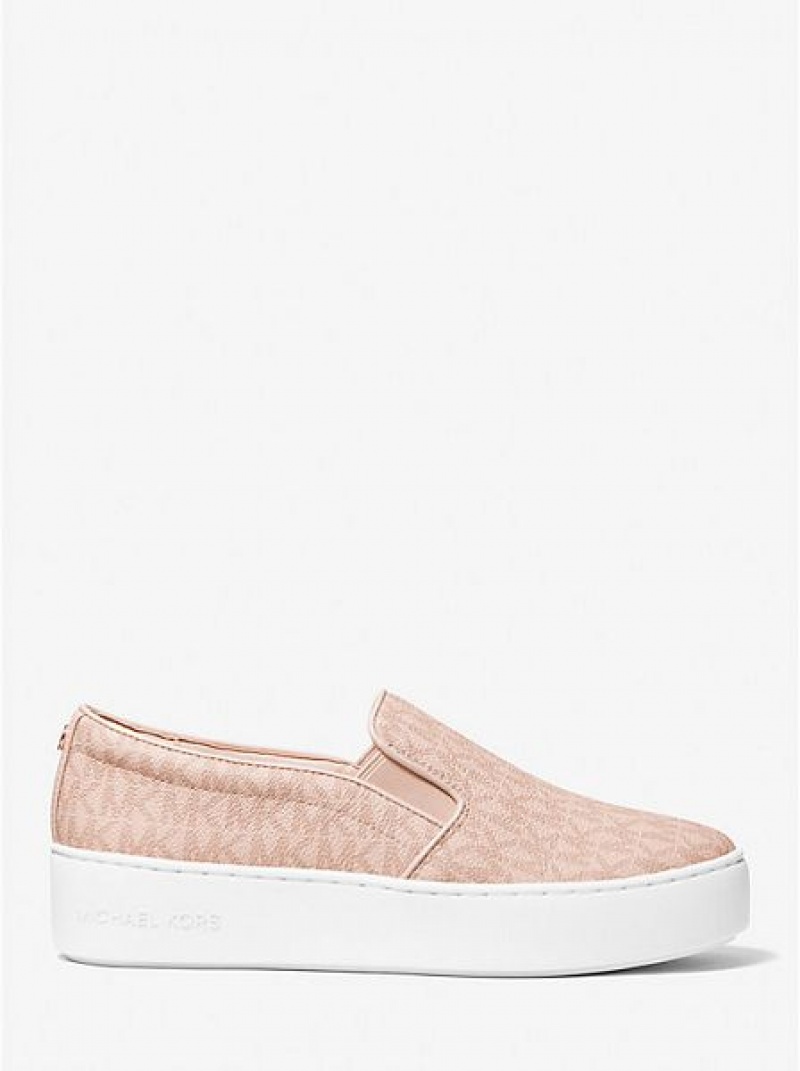 Michael Kors Trent Logo Slip On Sneakers Damen Koralle Weiß | 589420-MEY