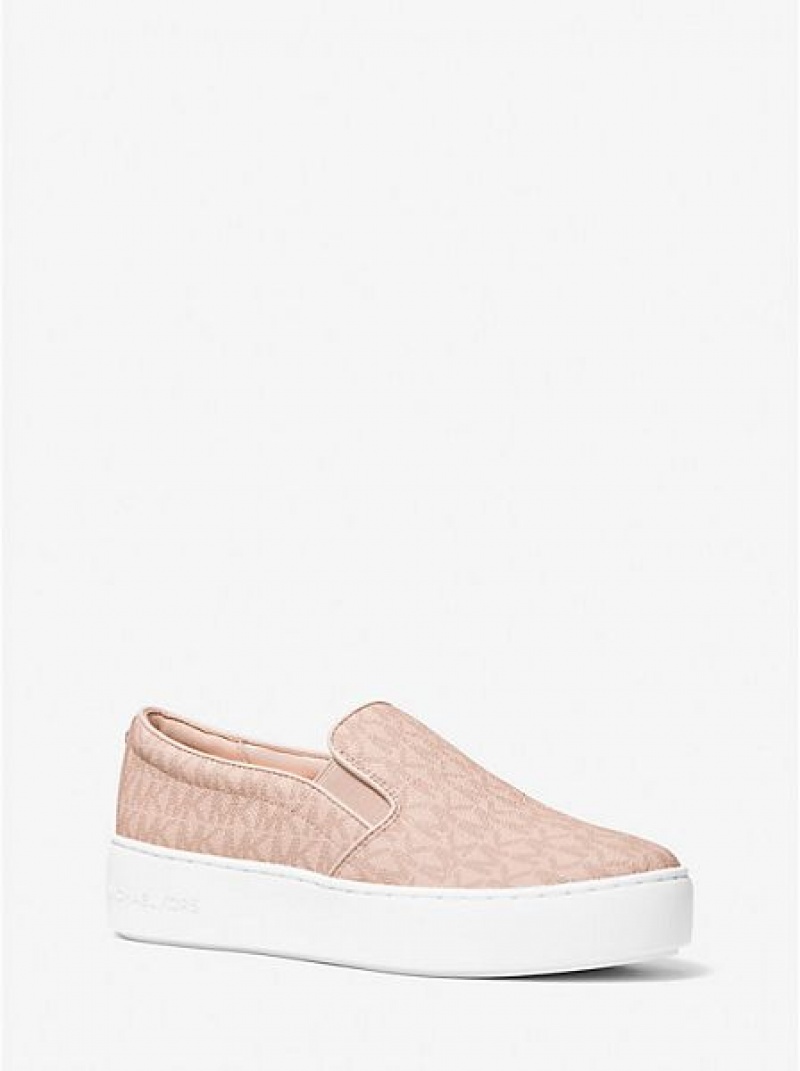 Michael Kors Trent Logo Slip On Sneakers Damen Koralle Weiß | 589420-MEY