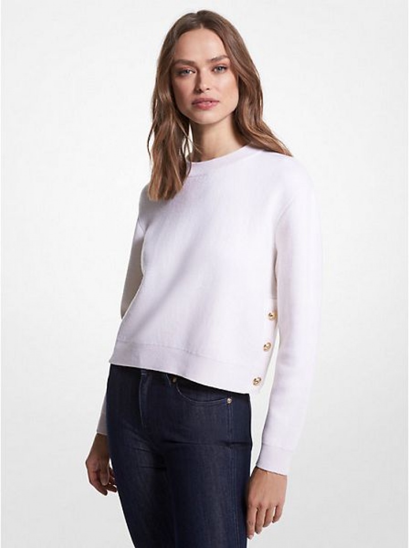 Michael Kors Wolle Blend Pullover Damen Weiß | 039574-CQN