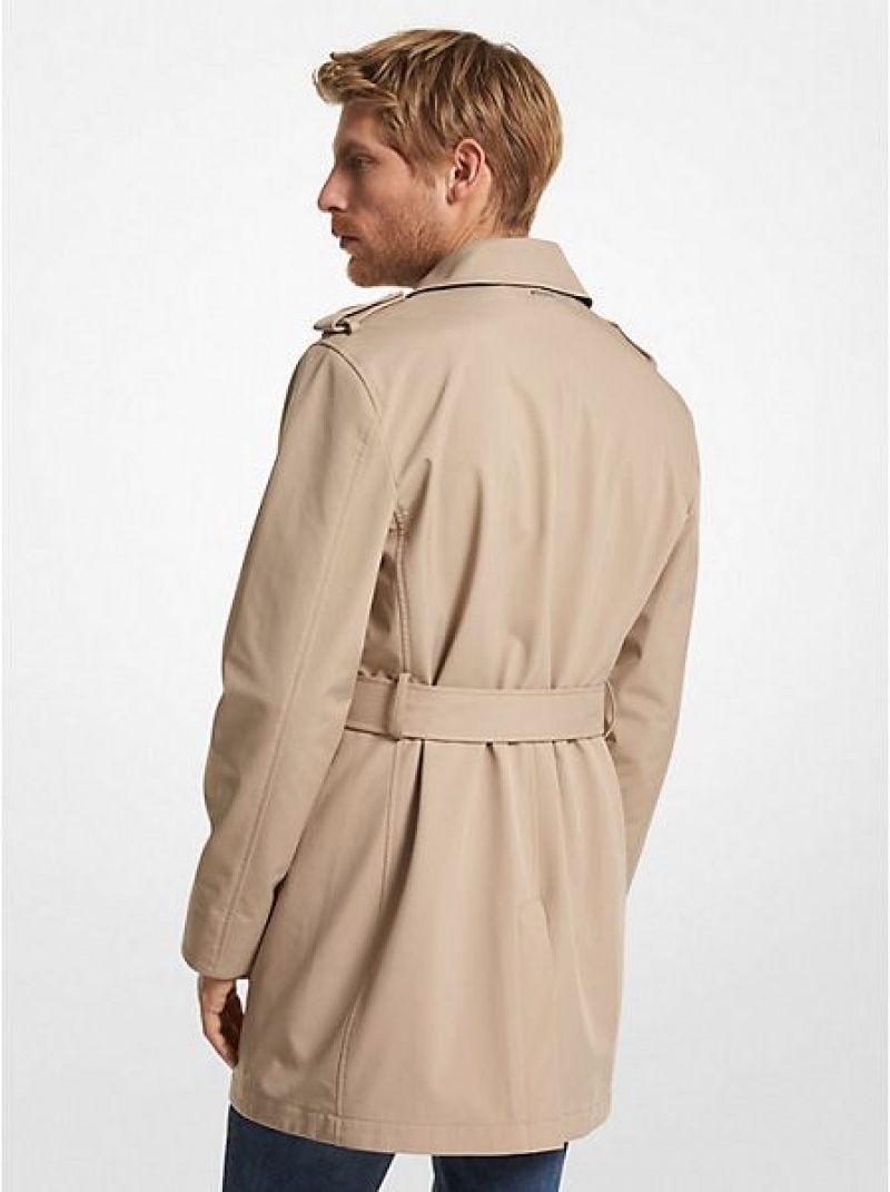 Michael Kors Woven Trench Mäntel Herren Khaki | 854071-YIF